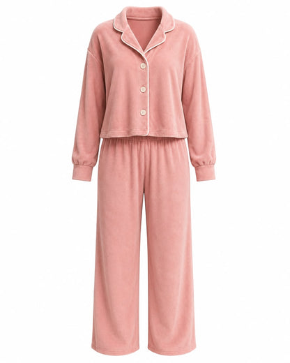 Cozy Pink Velour Pyjama Set