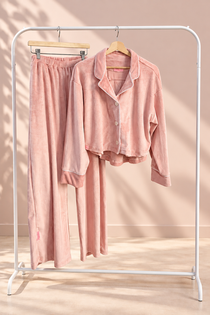 Cozy Pink Velour Pyjama Set